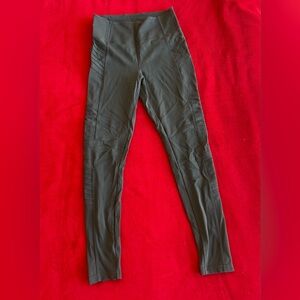 Athleta Women's Delancey Moto Tight Skinny Ankle Zipper Black Leggings Sz: S